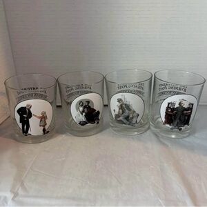 Set of 4 Vintage Norman Rockwell Saturday Evening Post Glasses